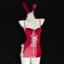 クリスマスコレクション コスプレ衣装 ヒップスカート 赤い セクシー かわいい ウサギ耳