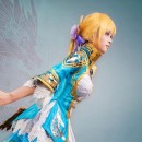 真・三國無双７　王元姫　コスプレ衣装　青　スカート　オーダーメイド
